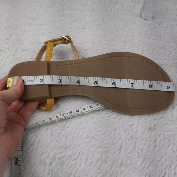 Old Navy Faux Suede Fringe Sandals Mustard Yellow - Picture 10 of 10
